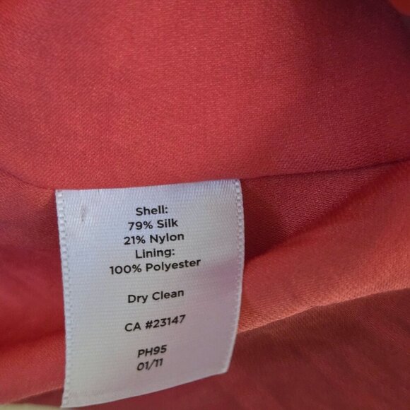 Talbots Orange Crinkle Silk Blend 2 Button Blazer Size 8p - Picture 5 of 5